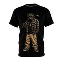 Panther Golfer Graphic Tee — Vintage Streetwear Animal Print