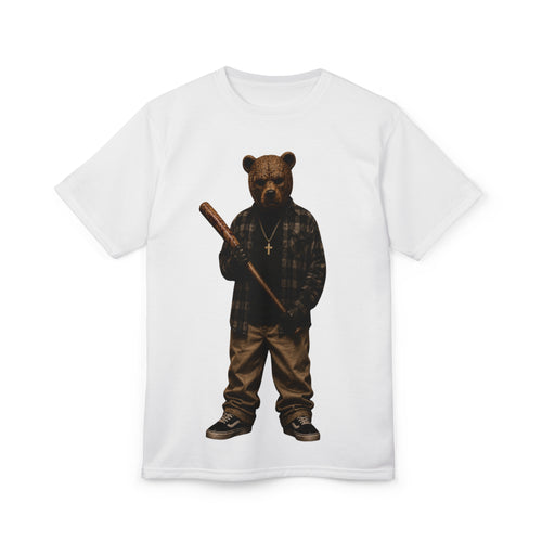Bear With Bat Graphic Tee — Urban Streetwear Tee for Men & Women