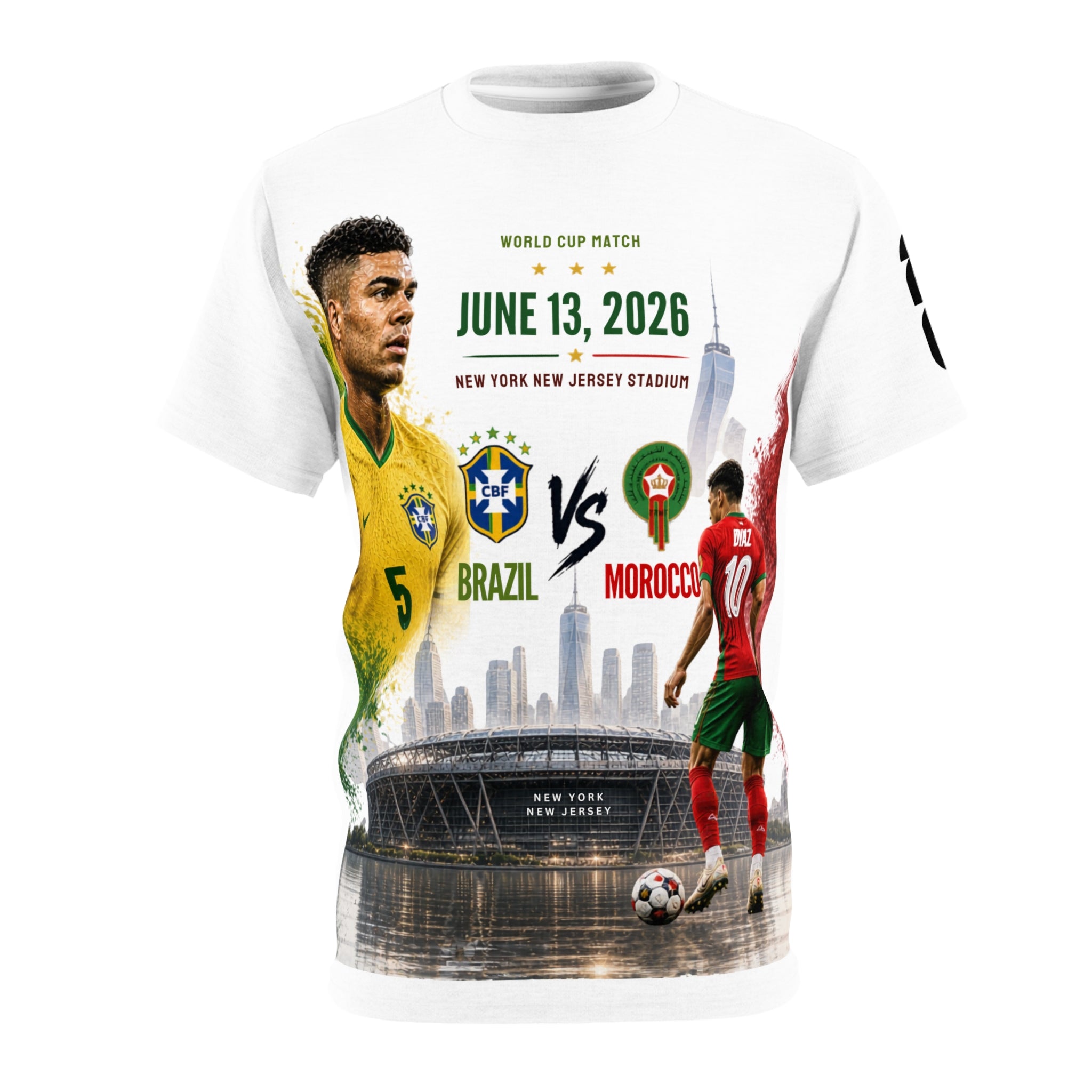 Brazil vs Morocco 2026 World Cup Tee — "Face Off" Match June 13 Match T‑Shirt