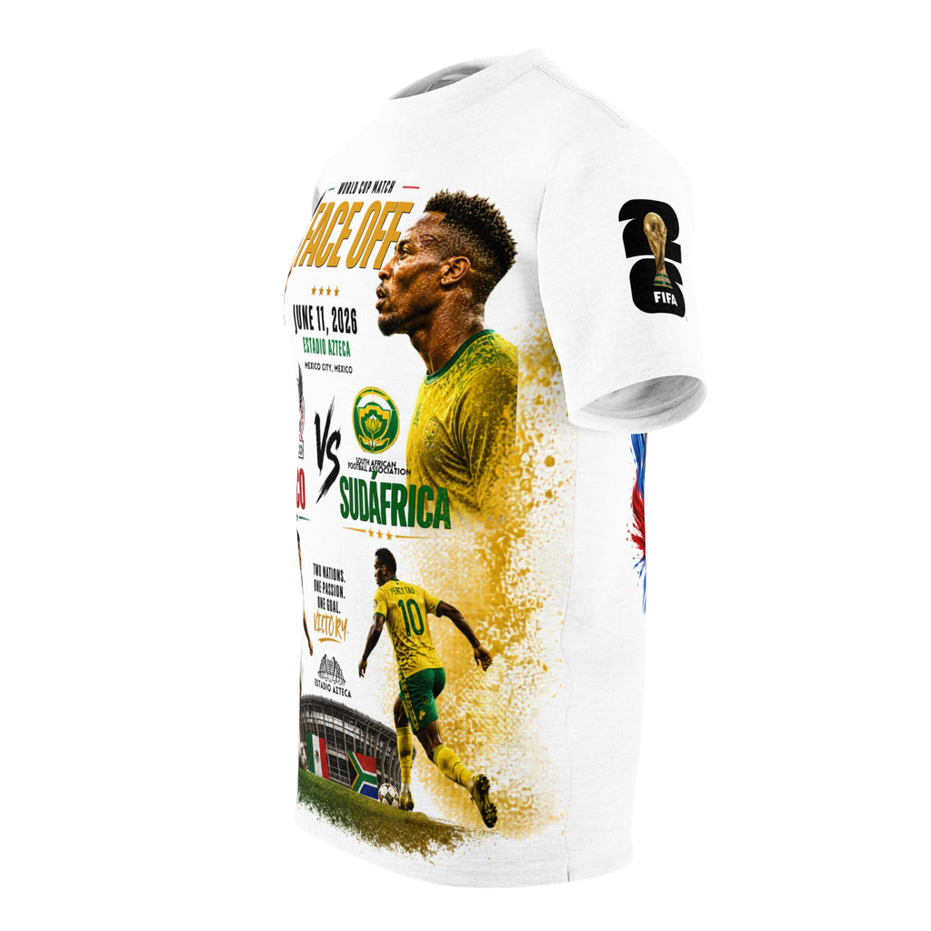 Mexico vs South Africa 2026 World Cup Tee — "Face Off" Match Poster T-Shirt (June 11, 2026)